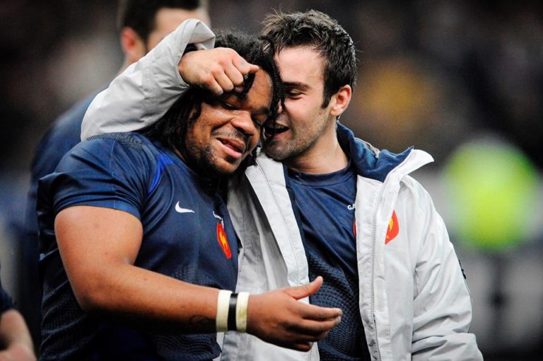 Mathieu Bastareaud lors d'un match avec l'équipe de France