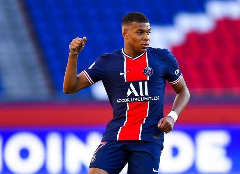 Kylian Mbappé, lors d'un match du PSG à huis clos.